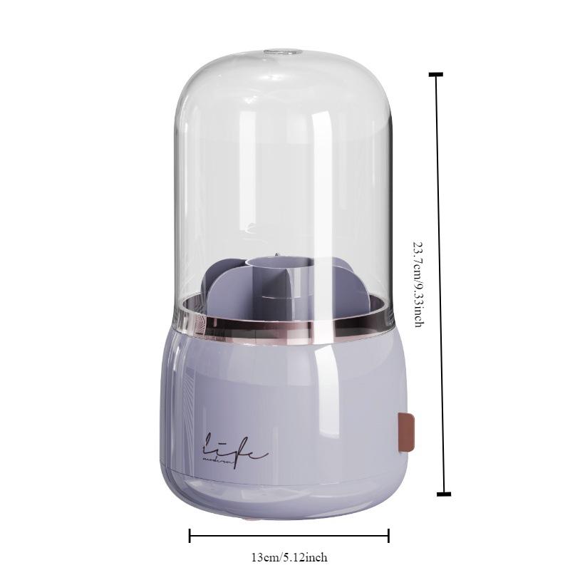 

Вращающийся на 360° ящик для хранения кистей для макияжа, портативный многофункциональный пыленепроницаемый настольный органайзер для губной помады, косметического держателя для ручек