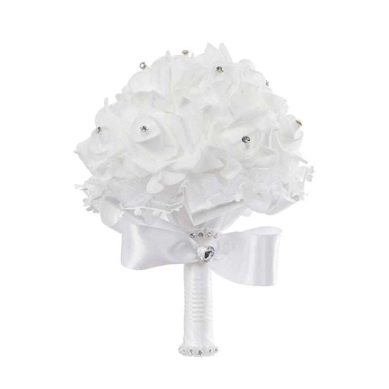 Magnifique bouquet de mariée d'écume blanche Fleurs artificielles Arrangement floral de mariage Parfait pour la décoration nuptiale