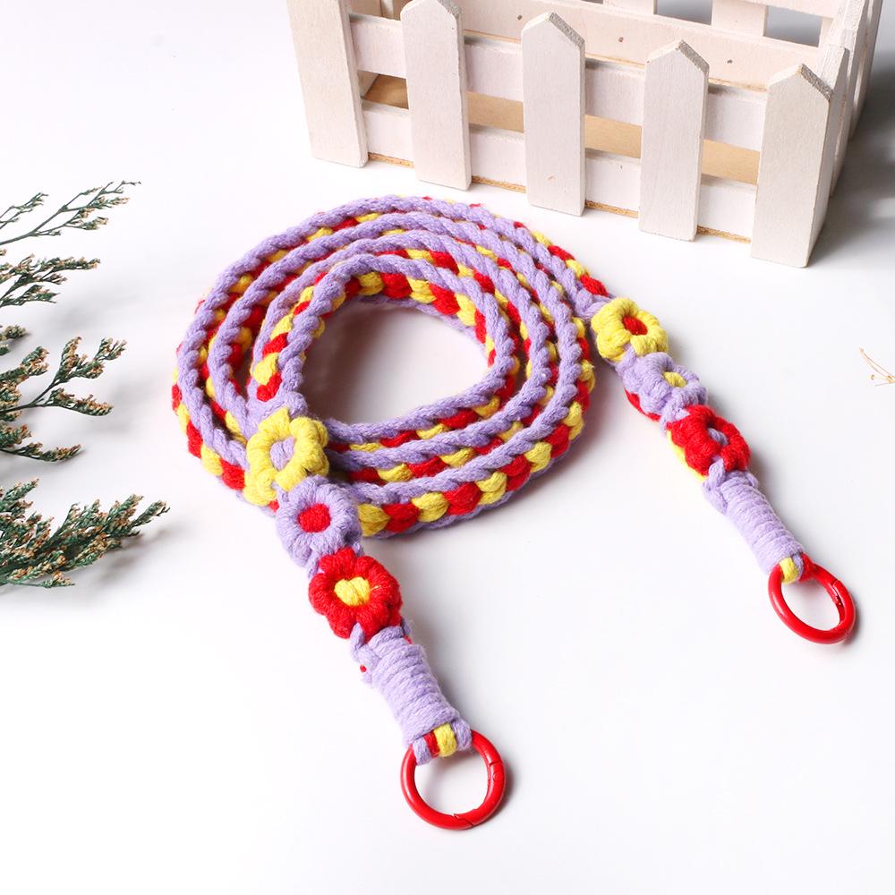 Woven Flower Phone Lanyard with Heart Wrist Strap - Universal Anti-Lost Keychain for Phones & Cameras