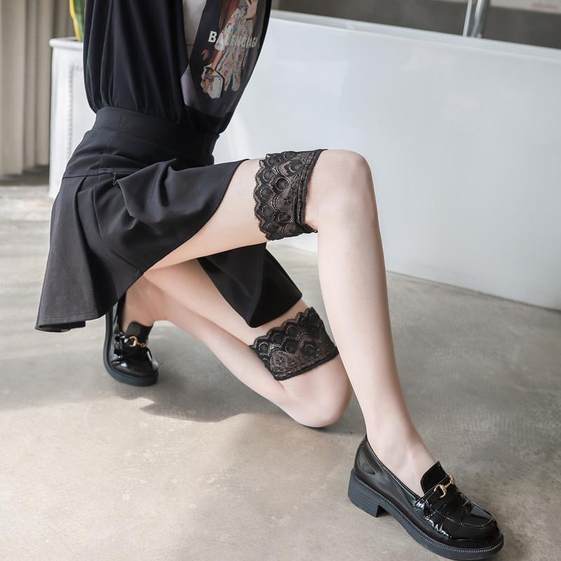 Silicone Lace Trim Over-the-Knee Thigh-High Socks for Women