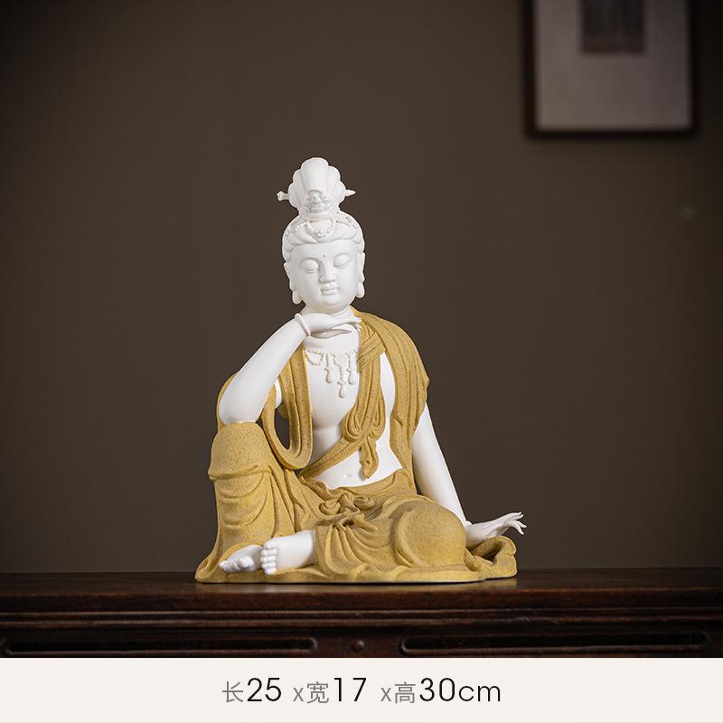 

Керамическая водная луна бесплатно Авалокитешвара украшения, китайский стиль, дзен гостиная рамка, статуя Будды, домашнее украшение ремесла