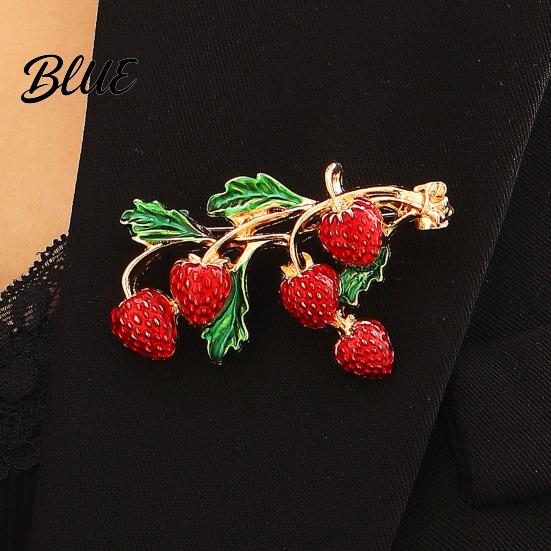 Bag Decoration Pin Oil Dripping Fruit Brooch Alloy Cherry Strawberry