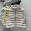 Stand-up Collar Ribs Down Jacket Vest Women's Loose Super Good-looking White Duck Down Short Vest Tide Pinghu