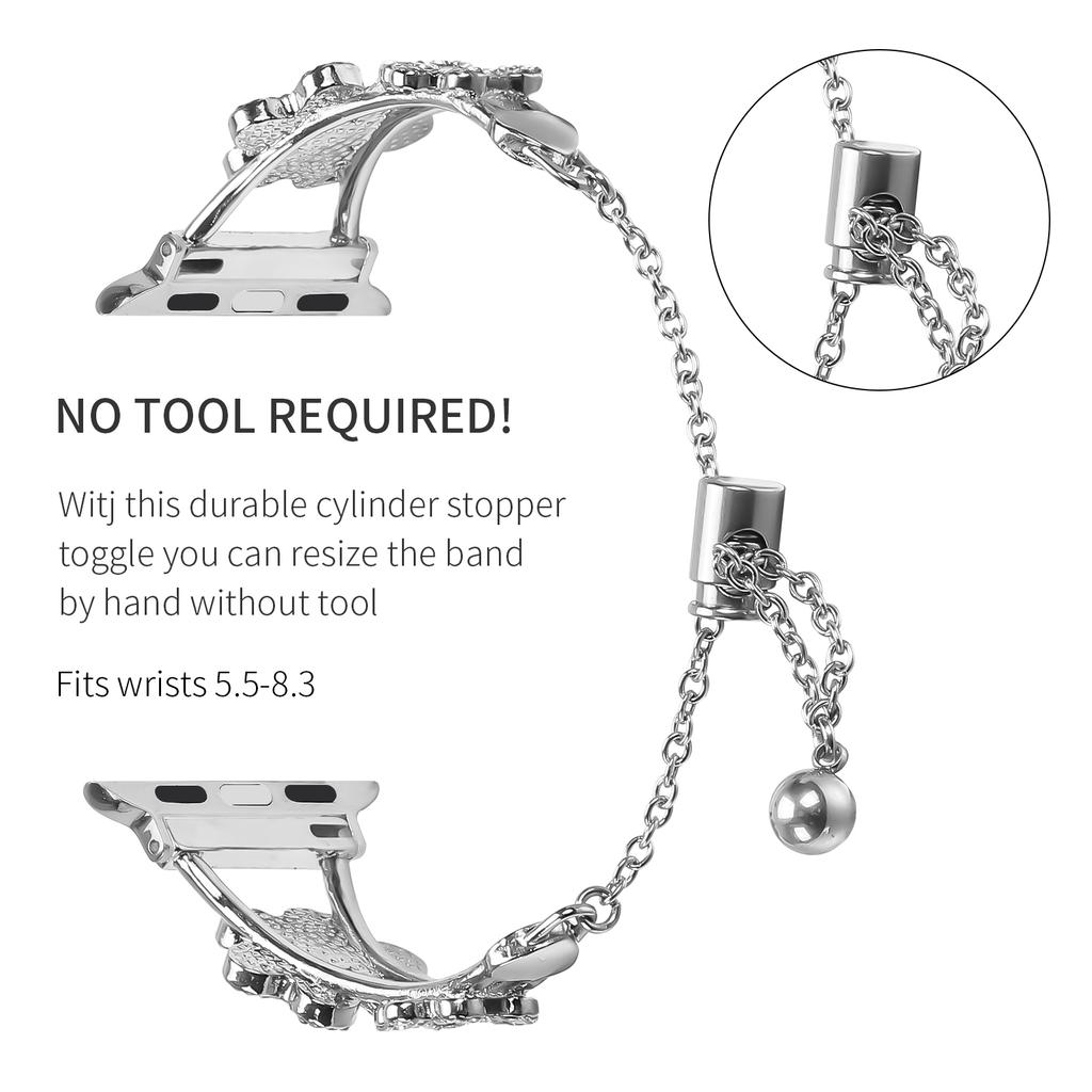 Metal Band For Apple Watch Ultra 3 2 1 49mm/Series 11 10 46mm/9 8 7 45mm/SE3 SE2 SE 6 5 4 44mm/3 2 1 42mm Heart Clover Decor Watch Strap