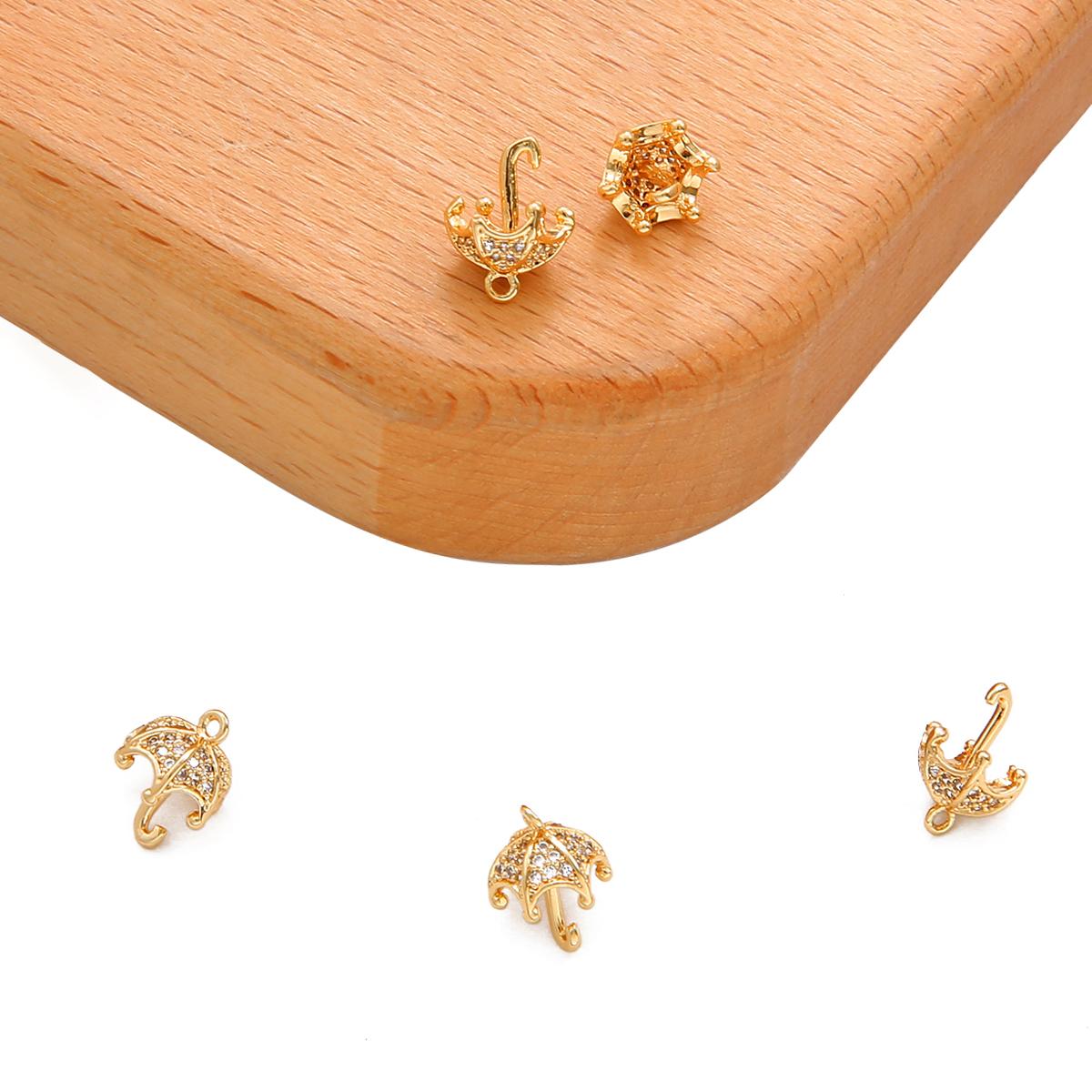 

Медный зонтик, лист стрекозы, циркон, подвеска-подвеска для DIY браслета, ожерелья, аксессуары 12x8mm 1pc