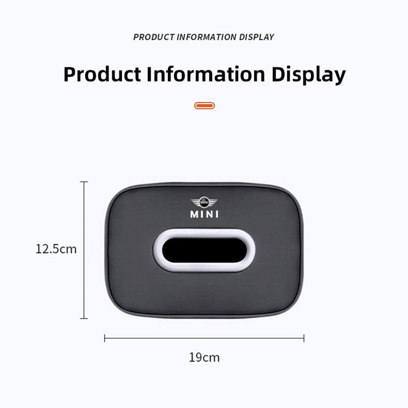 Microfiber Car Tissue Bag Hanging Vehicle Napkin Box For Mini Cooper JCW Works R56 R50 F54 F55 F56 F57 F60 R52 R53 R55 R58 R57