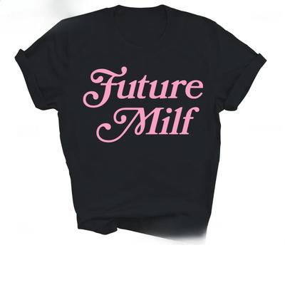 Camiseta Divertida Unisex Milf del Futuro Regalo con Suave Verano Grunge Vintage Y2k Estética Minimalista Camiseta Moda Callejera Camiseta de Moda