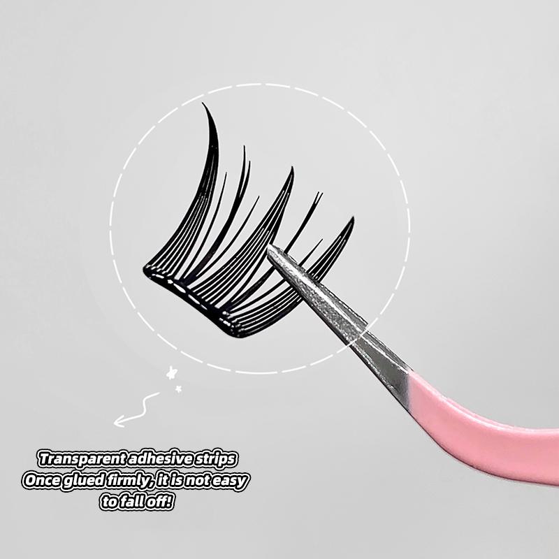 GEGE BEAR Naturalne komiksowe rzęsy C-Curl bez kleju, segmentowe rzęsy samoprzylepne, łatwe w noszeniu, idealne dla początkujących