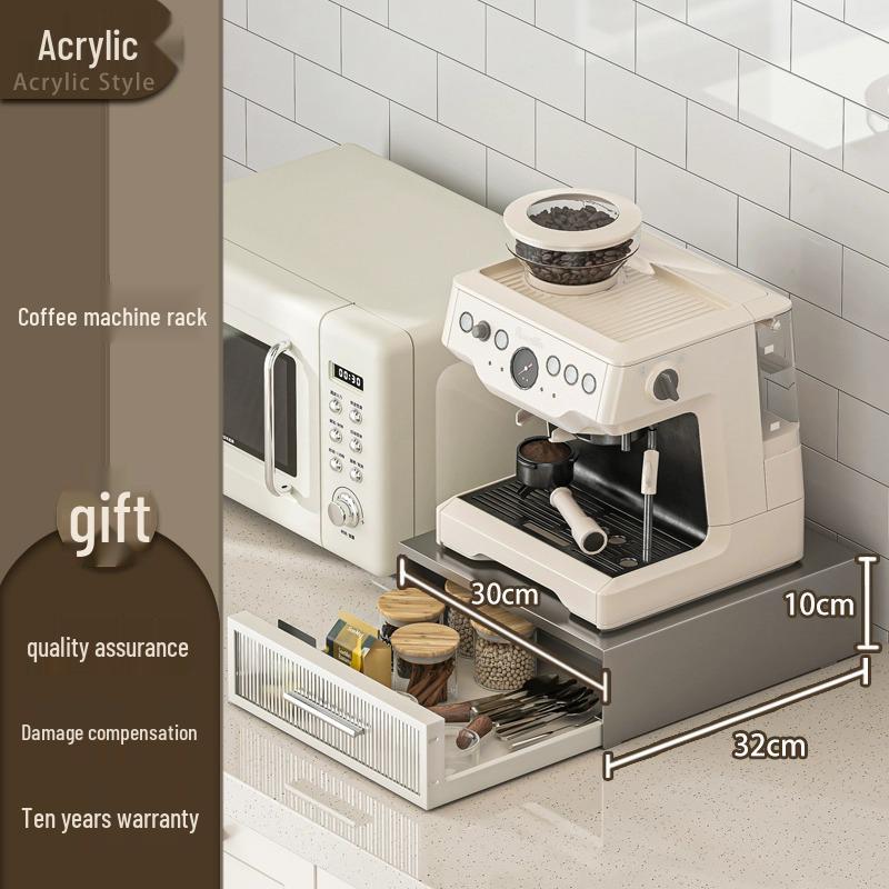 Coffee Capsule Display & Storage Stand with Drawer for Tea Bags and Machine Base