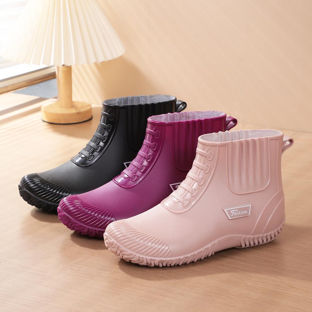 Spring and summer medium and low tube anti-shoe women's rain shoes women's rain boots soft outdoor wear autumn and winter non-slip short tube 
