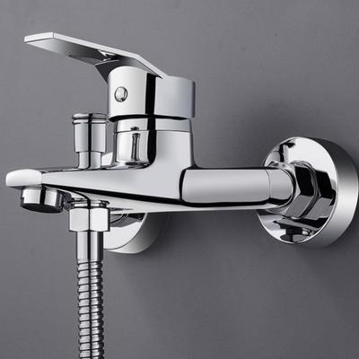 Badewannenarmatur Badezimmer Duscharmatur ABS-Kunststoffgriff Wandmontiert Doppelter Auslauf Kaltmischventil Auslauf Wasserhahn für Badezimmer
