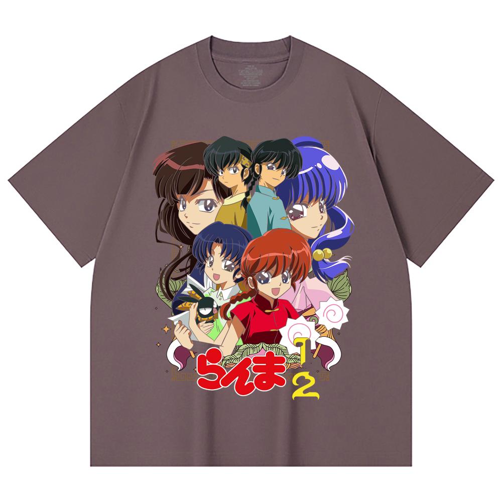 230 Gsm 100% Cotton Ranma 12 V6 Print Unisex Heavy Cotton T Shirt