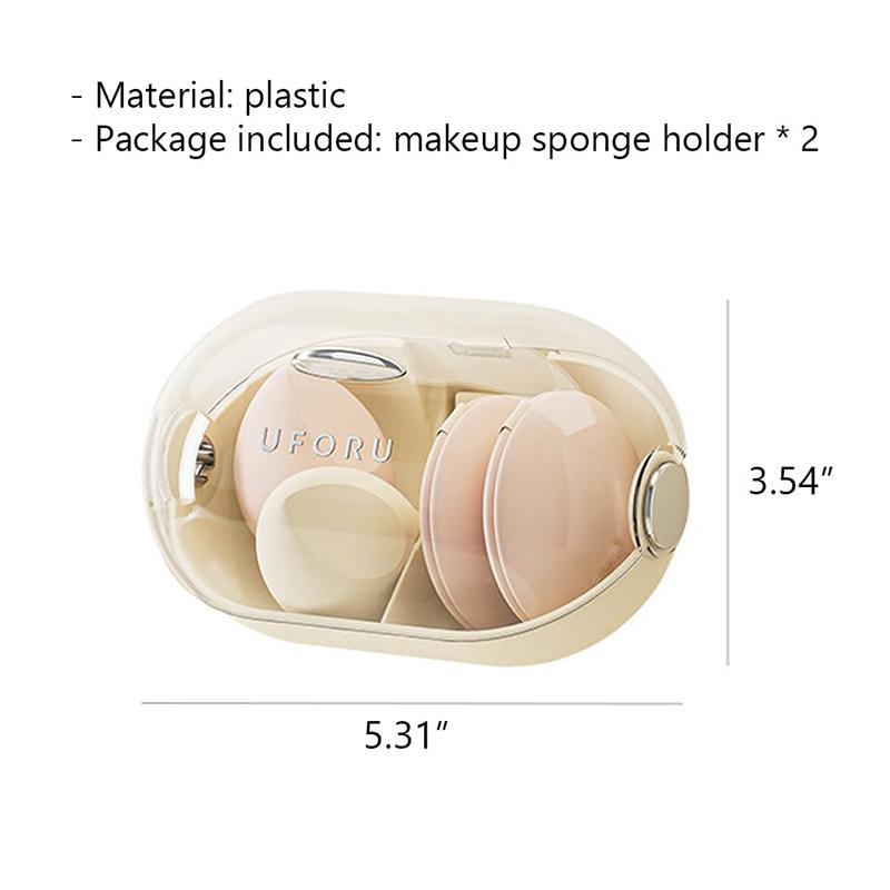 2PCS Prachotěsný držák na make-up houbičku Nástěnný držák na make-up mixér Průhledný organizér na kosmetické houbičky do koupelny Ložnice