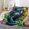 1pc Panther, Jungle Blanket Lightweight Blanket Throw Blanket For Sofa, Bed, Travel, Camping, Livingroom, Office, Couch, Chair yy251010012