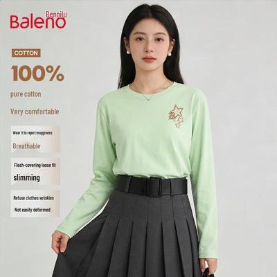 Baleno Women's Pure Cotton Long Sleeve Round Neck T-Shirt