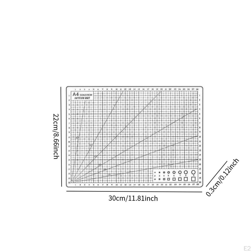 Cutting Pad Double Sided Gridded Table Protector PVC Material Clear Measurement Lines
