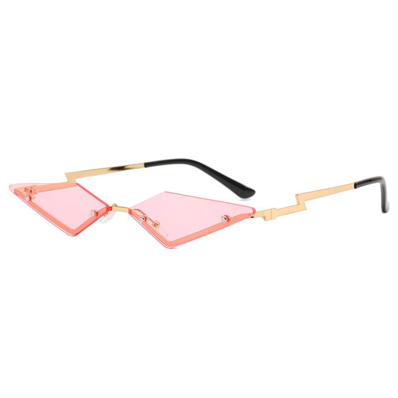 New fashionable borderless sunglasses, European and American personalized triangular metal glasses, popular trendy sunglasses factory