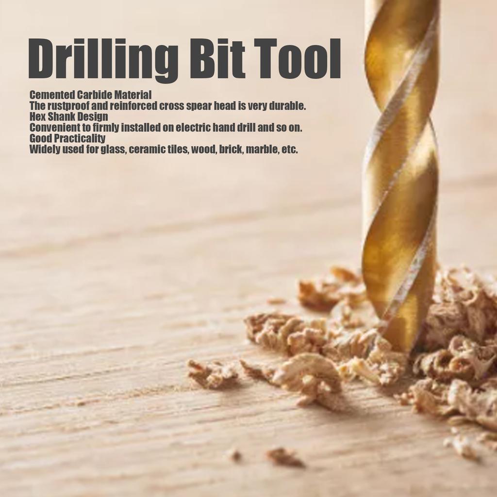 5Pcs Drill Bit Spear Head Hex Shank Drilling Tool Set Kit for Tile Concrete Glass