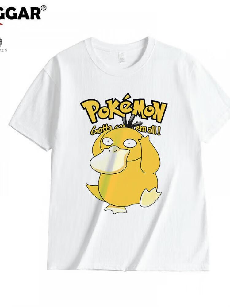 Pokémon Anime Printing Oversized Cotton Tshirt Men and Women Breathable Fashion Leisure Y2K Childrens Clothing Summer Tshirt
