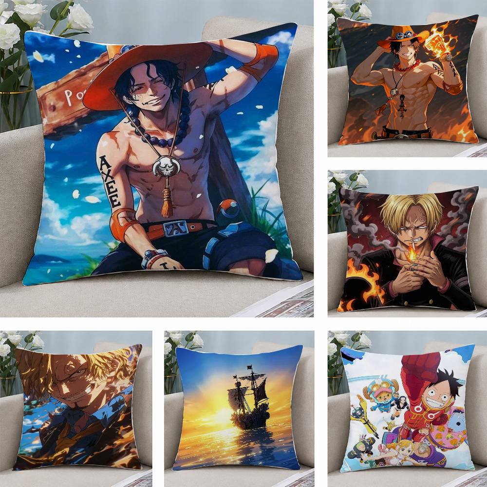 One Piece Red Hair Shanks Anime Plush Pillow Cover Soft Short Plush Cushion Cover For Sofa Bedroom Home Decor Gift Decoration