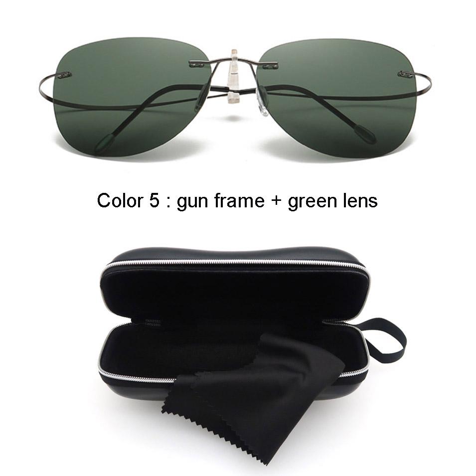 Rimless Sunglasses Night Vision Glasses Ultralight Frameless Aviation Goggles for Men and Women Titanium Alloy Other