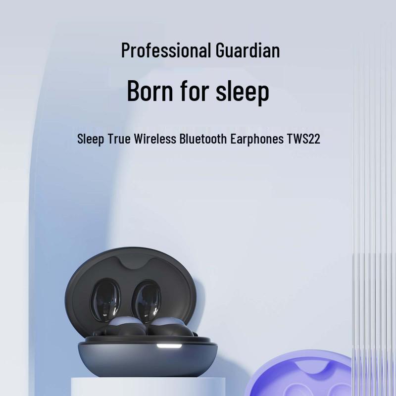 Sleep True Wireless Bluetooth In-Ear Earphones - Comfortable, No-Pressure Binaural Stereo TWS Silicone Earbuds