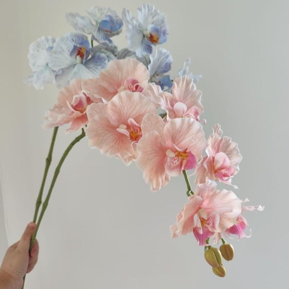 Orchidée Papillon Artificielle à 9 Têtes 98cm Orchidée Phalaenopsis en Soie Table de Fête