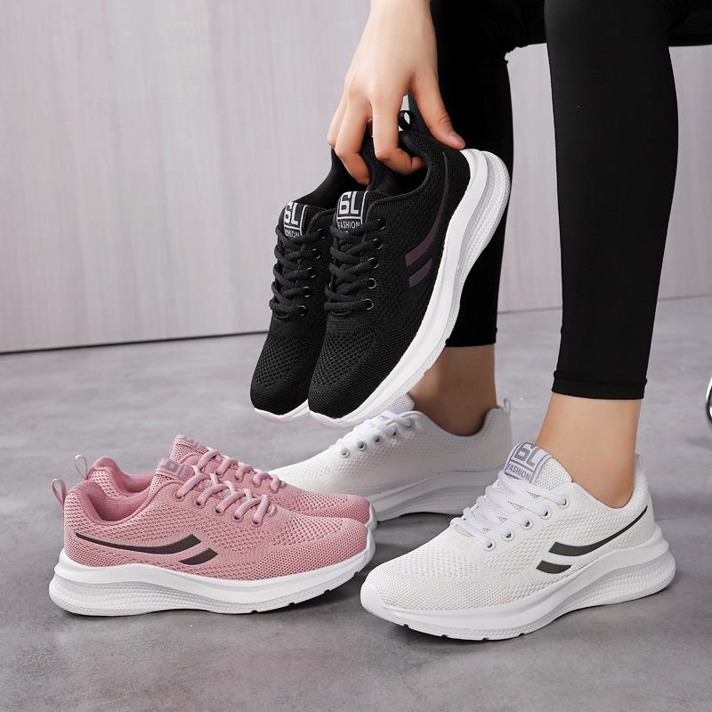 Spring and summer new women's shoes breathable fly-woven versatile casual shoes net shoes running shoes