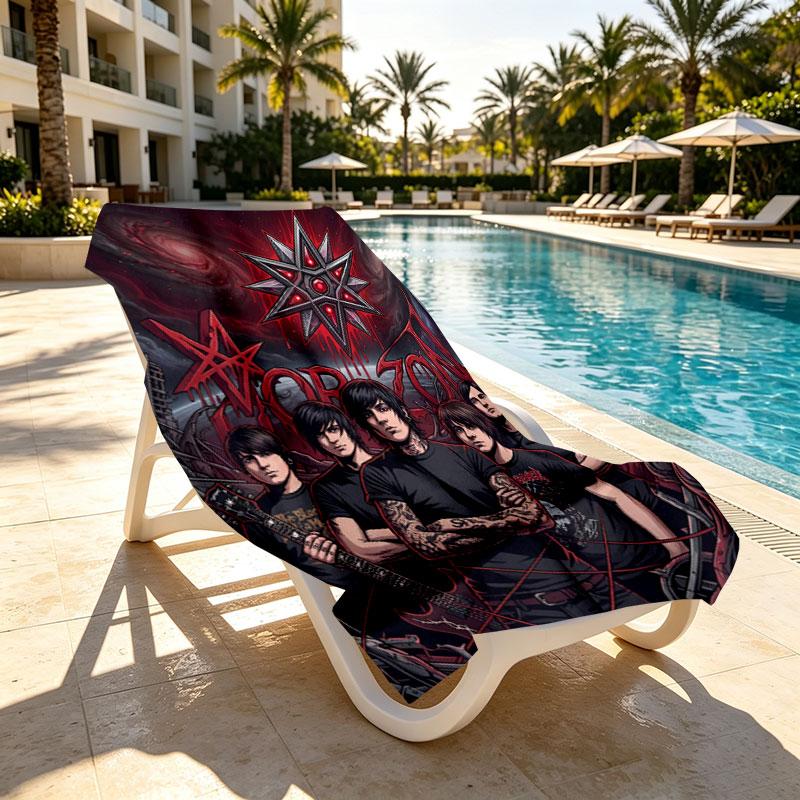 Bring Me the Horizon Print Beach Towel Design, Soft, Lightweight. for Home Bathroom, Spa, Pool, Yoga, Surfing, Camping, Gift for Family, Friend