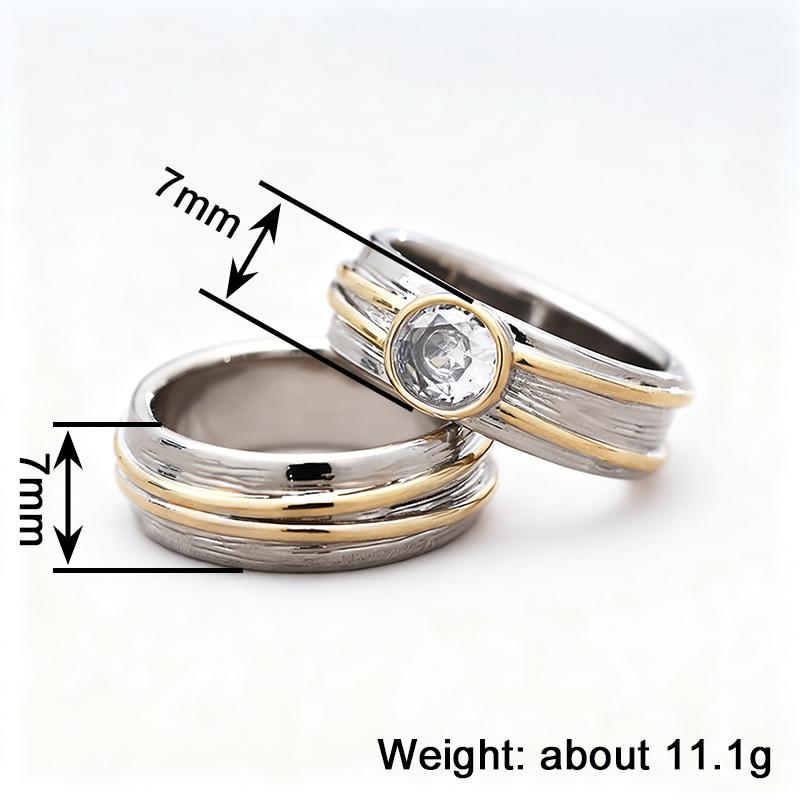 Huitan Stylish Rings with Irregular Line Design Brilliant Vintage Two-tone Finger Accessories Delicate Charming Party Jewelry