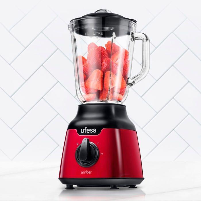 Bol mixeur blender - ufesa - bs4100 - 900w - 2 vitesses - 0,8 l en verre
