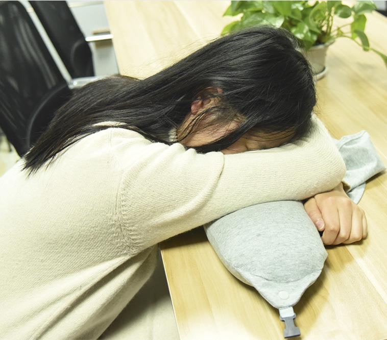 Particle U-Shaped Hooded Neck Pillow: Multi-functional, Light-Blocking, Breathable, for Airplane Nap & Lumbar Support