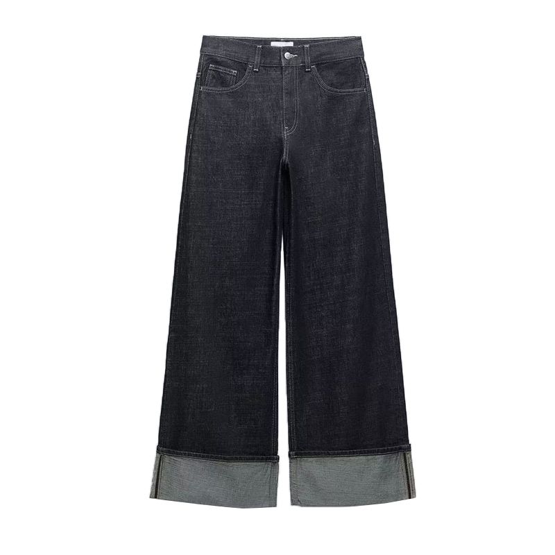 

Осень и Зима Новое Поступление Зауженные Джинсы 6045205 Лацкан Длинные Рукава Джинсовая Куртка Пальто 6045206 Deep Indigo Pants L