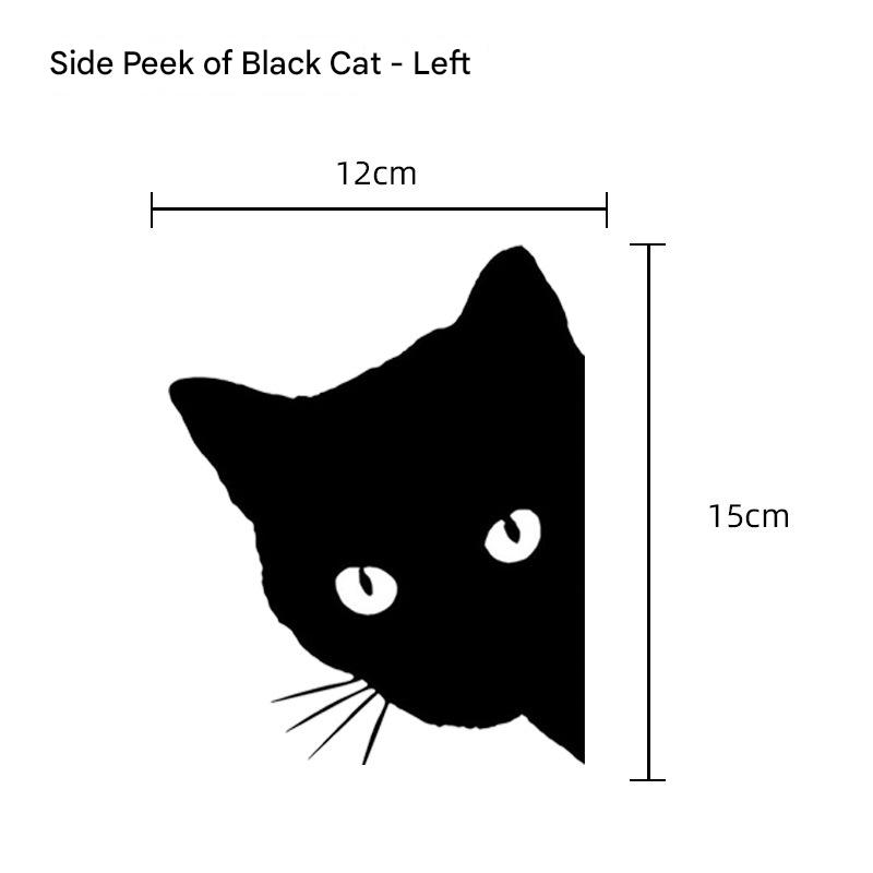 Cute Cartoon Black Cat Peeking Car Sticker - Waterproof, for Cars/Electric Motorcycles/Laptops, Fun Kitty Decal, Adorable Vehicl