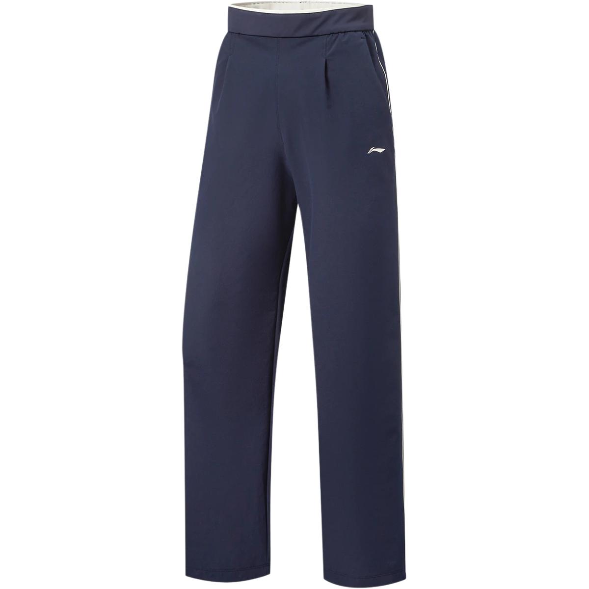 Li-Ning Straight Leg Solid Color Casual Sports Pants Women bottoms AYKW396-1 L