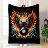 Eagle Fire 8 Ball Blanket Bedroom Blanket for Livingroom Couch Lunch Break Soft Throw for Friend's Festival Gift