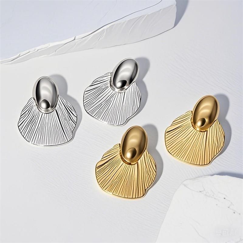 Exquisite Irregular Leaves Texture Flowers Dangle Earring for Earring Luxury Creative Polygonal Geometric Jewelry Girl Gift