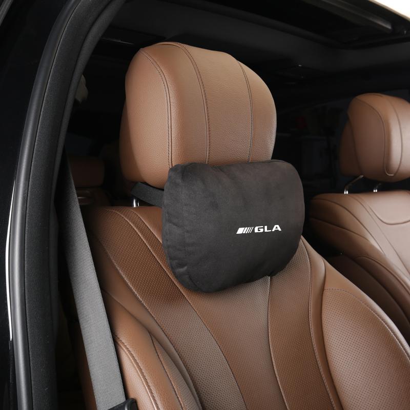 

Для Mercedes Benz GLA GLB GLC Высококачественная замшевая поддержка шеи на подголовник сиденья автомобиля Мягкая подушка для шеи Аксессуары для интерьера автомобиля 1pc gla black