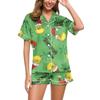 Women's Soft Two-piece Printed Pajama Set Short Sleeved Shorts Set Casual Clothing Set Pajamas
