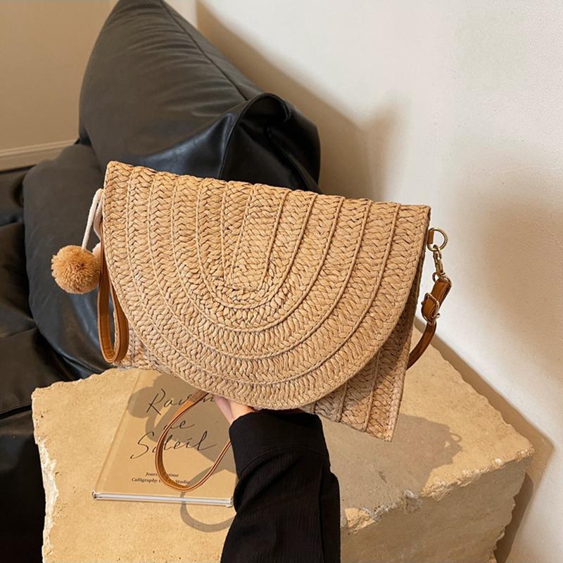 Casual Γυναικείες Τσάντες Φάκελος Lady Μόδα Τσάντα Crossbody Παραλίας Ψάθινη Πλεκτή Τσάντα Messenger Ώμου Γυναικεία Τσάντα Ταξιδιού Tote Πορτοφολάκι