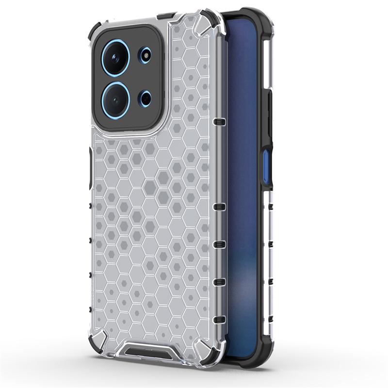 Transparent Phone Case For Xiaomi Poco C85 Anti-knock Honeycomb Armor PC Back Case For Poco C85 Cover For Poco C85 Case 6.9 Inch