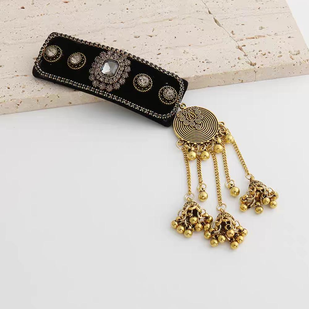 Kristall Chinesischer Stil Quaste Haarnadel Vintage Quaste Seitenclip Ethnischer Stil Haarspange Party