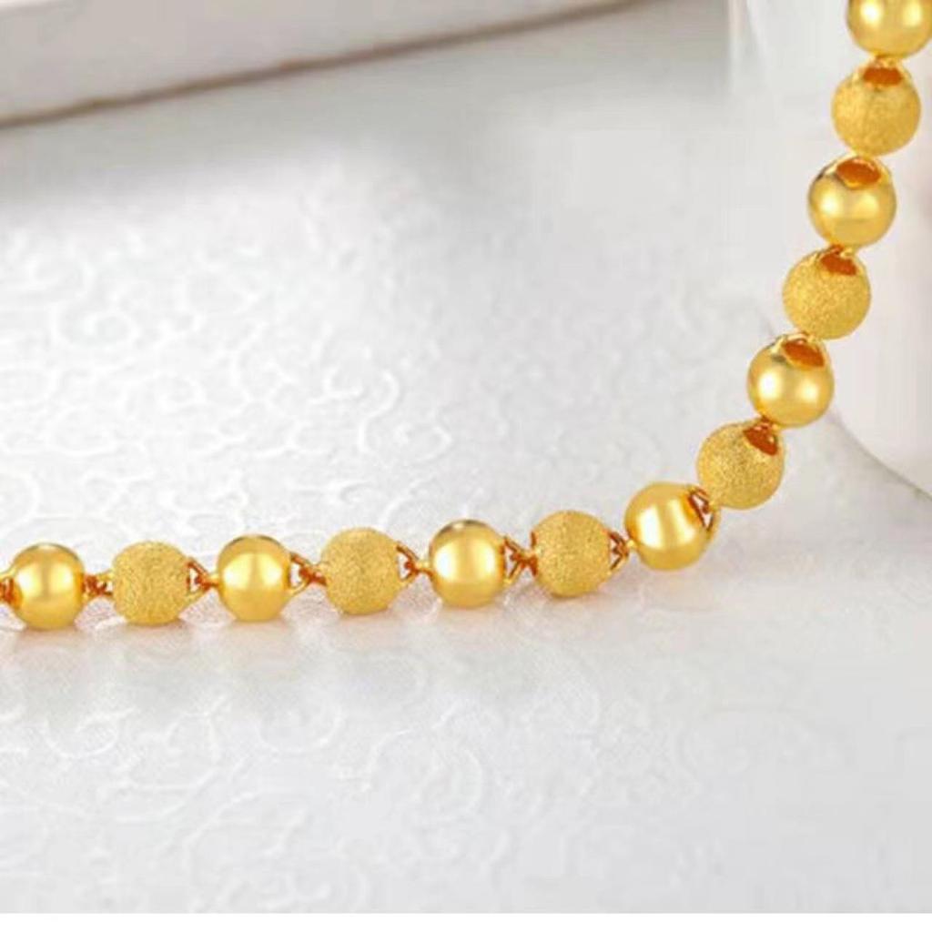 Vietnamese Gold-Plated Frosted Bead Bracelet for Women