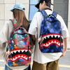 Schoolbag1011 New Luminous Shark Camouflage Handsome Backpack Unisex Personalized Travel Backpack Student Schoolbag