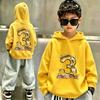 Y2K Cartoon Excavator Digital Double-sided Printed Children's Hooded Sweatshirt for Large Size, Loose-fitting Pullover Hoodie