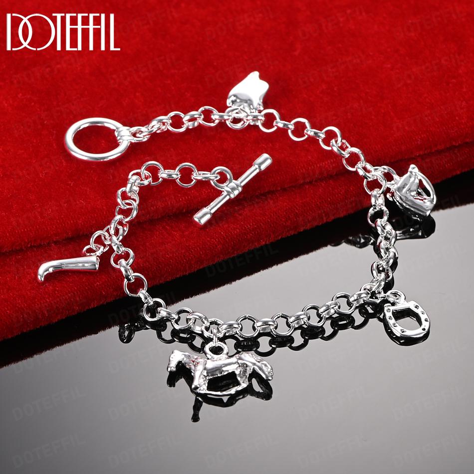 925 Sterling Silver Fashion Pendant Bracelet Wedding Jewelry