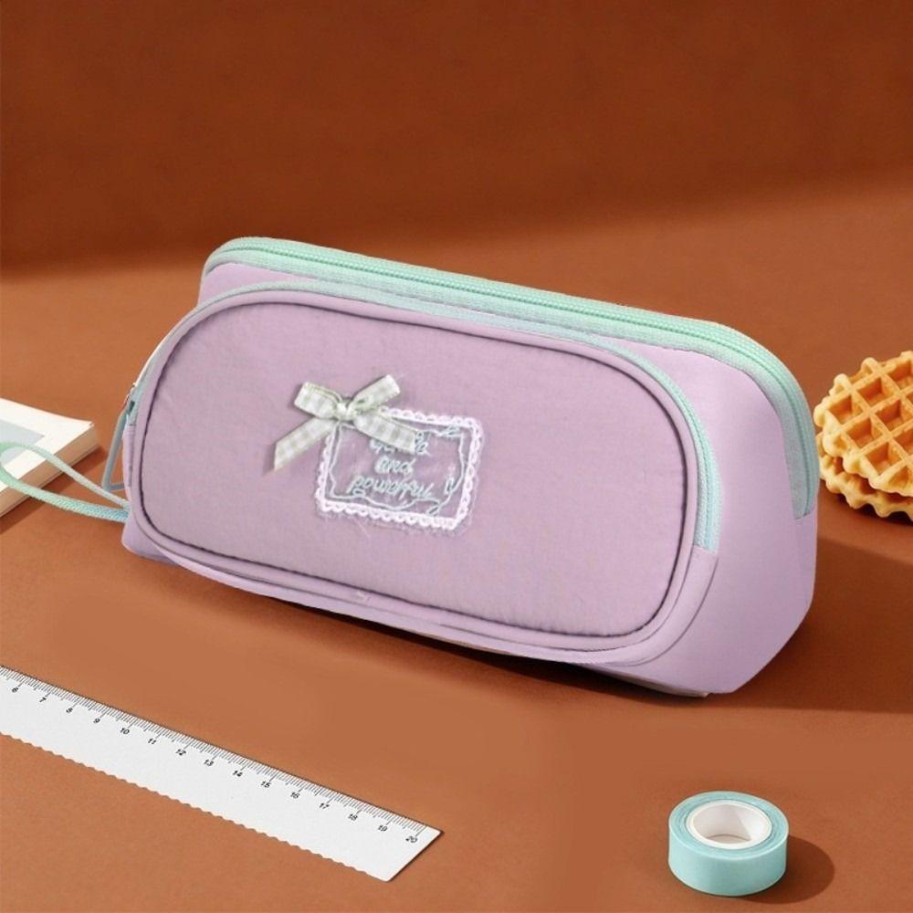 Bowknot Magnetic Bow Pen Bag Triangle Pencil Bag Makeup Bag Pencil Case Women