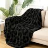 Black Gold Leopard Flannel Blanket, Luxury Plush All-Season Throw, Oversized Bedspread for Home Travel, Machine Washable Decor