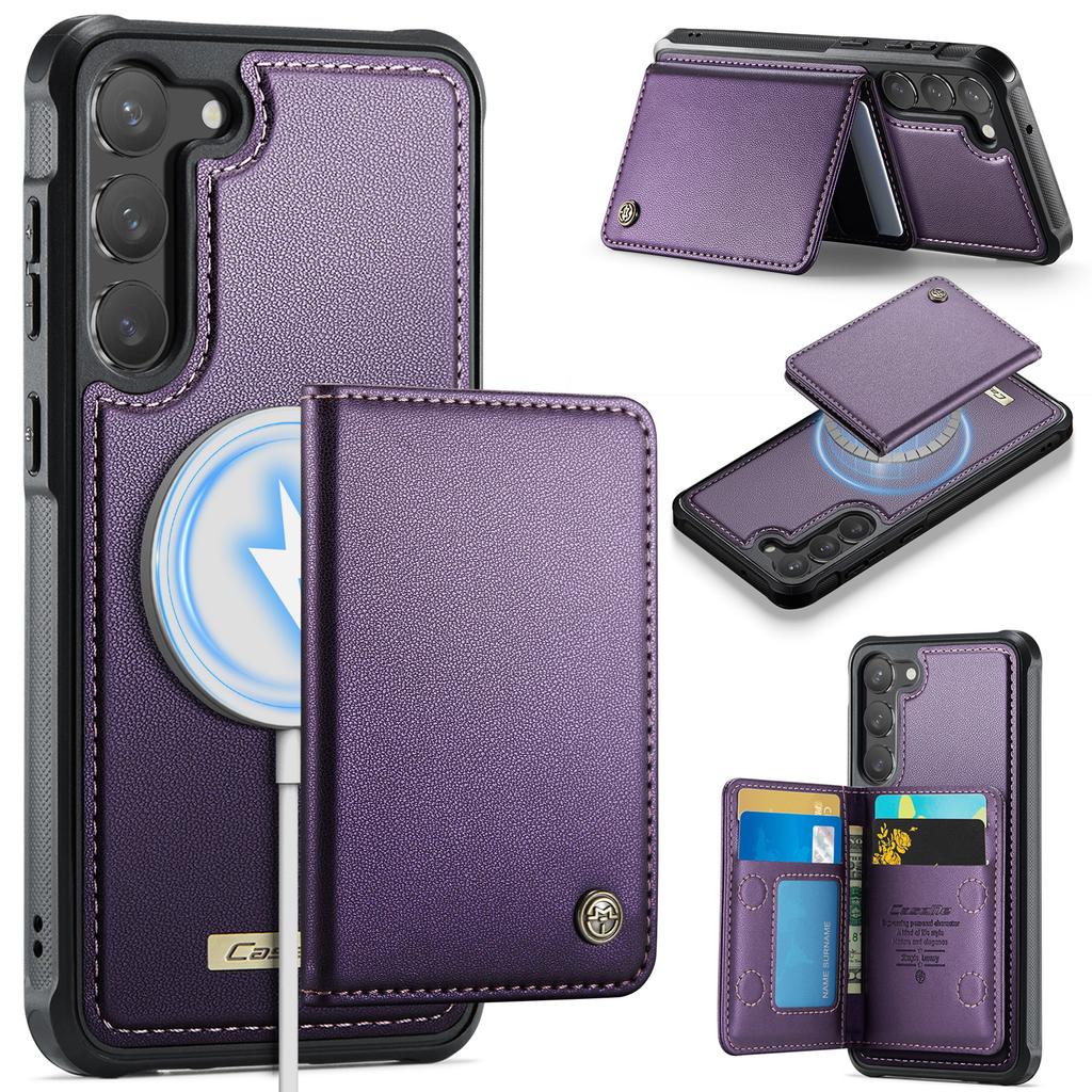 For Samsung Galaxy S23 Magnetic Case CASEME ME80 Series Leather PC TPU Phone Cover with Detachable Wallet