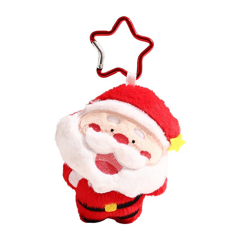 Authentic Plush Head-Tilt Christmas Keychain Decompression Doll - Small Pendant Ornament Gift